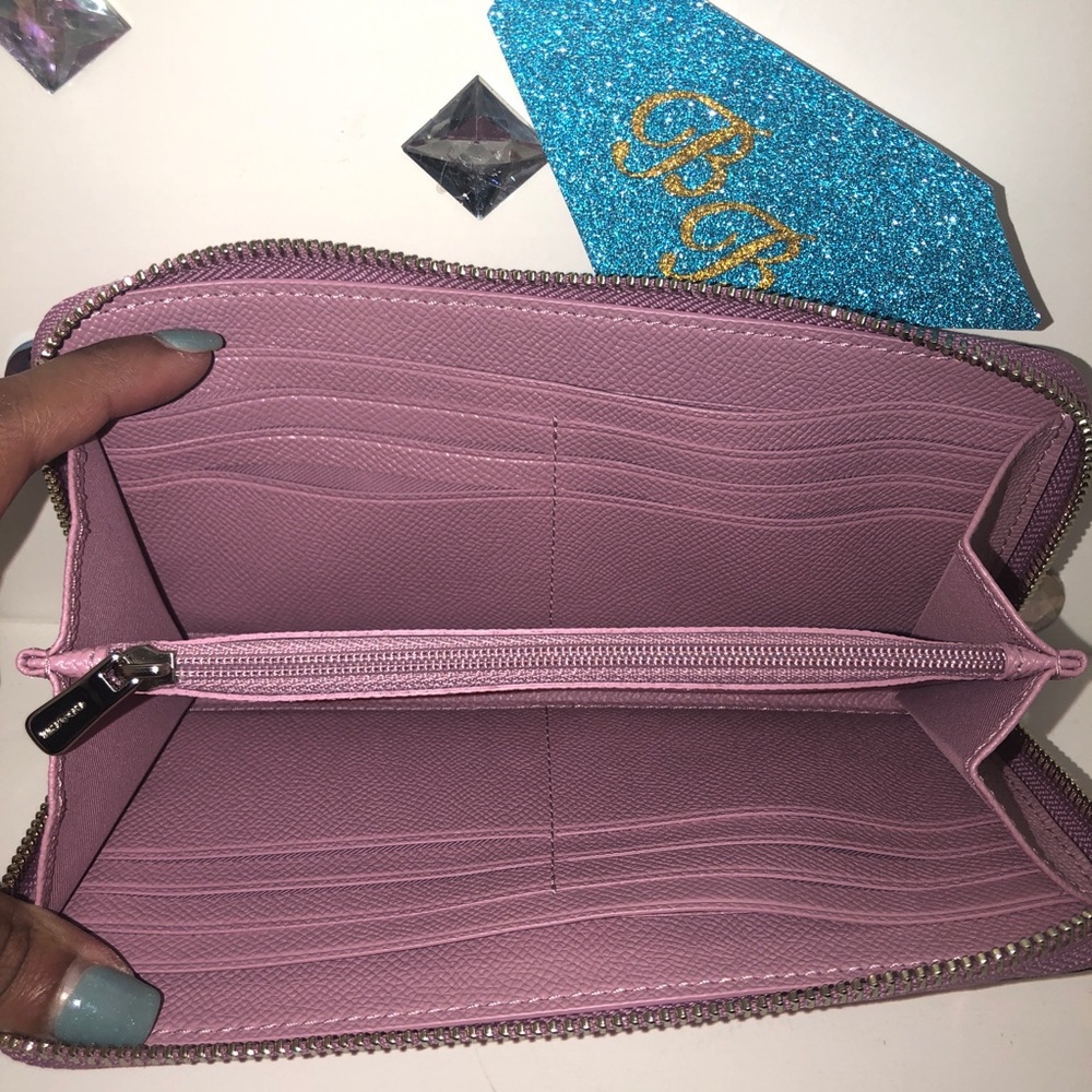 COACH💎STUDDED JEWELED GEMSTONE WALLET TULIP PINK - Picture 2 of 2